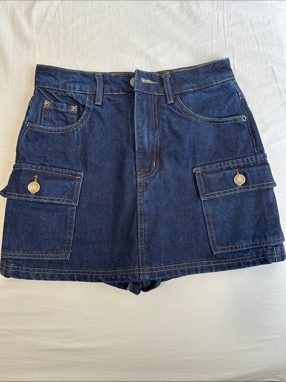 Dissh Felix Indigo Denim Blue Cargo Skirt/Skort